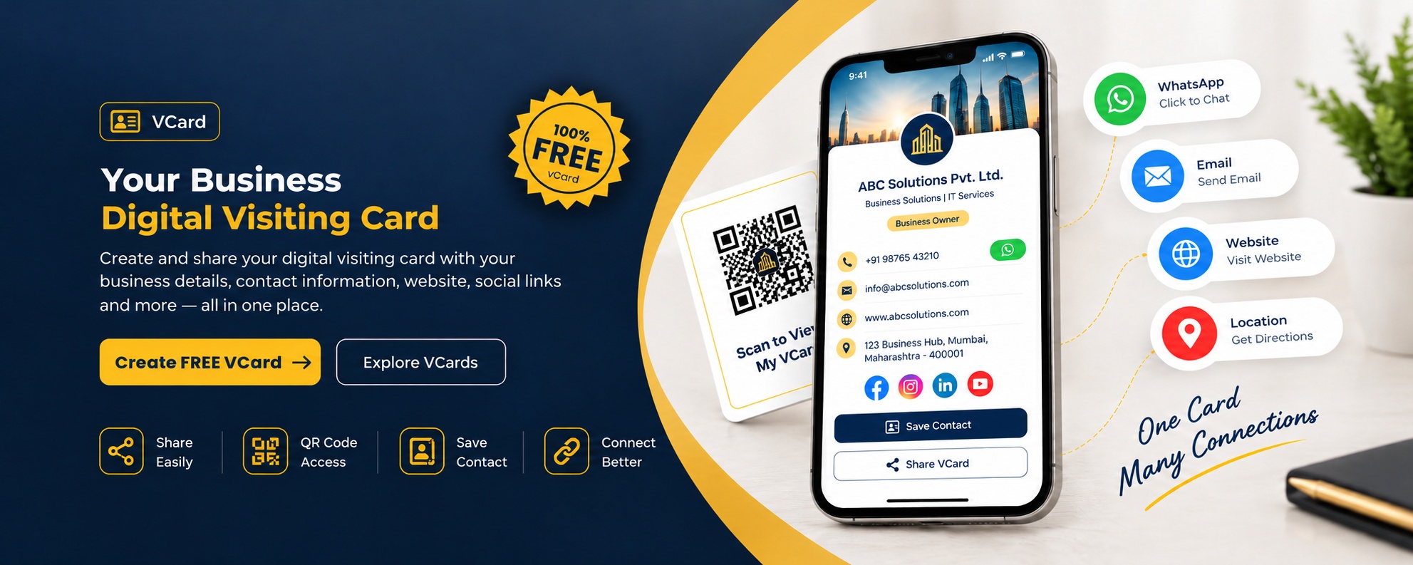 Free digital visiting card for businesses by BizDirectory